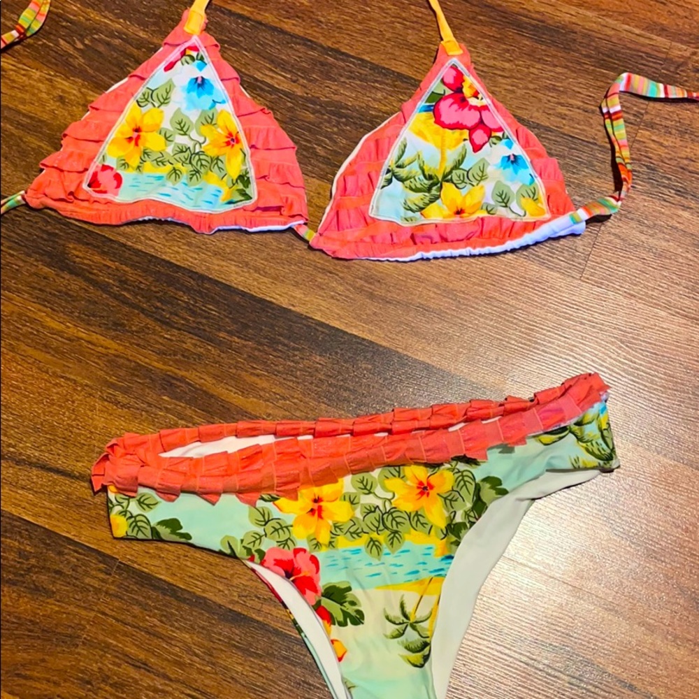 Bright colorful bikini small coverage